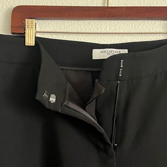 MM.LaFleur Black Wide Leg Cropped Culotte Pants Size 12 High Rise Career - Picture 8 of 10